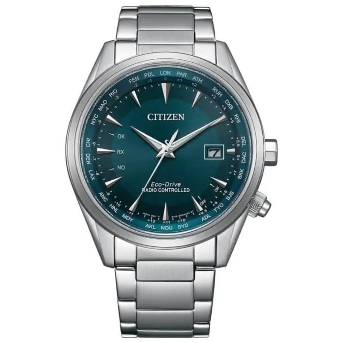 Citizen Radio-Controlled Eco-Drive CB0270-87L Blue Green Dial Stainless Steel Men's Watch