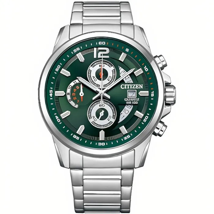 Citizen Quartz Chronograph AN3690-56X Green Dial Stainless Steel Men's Watch