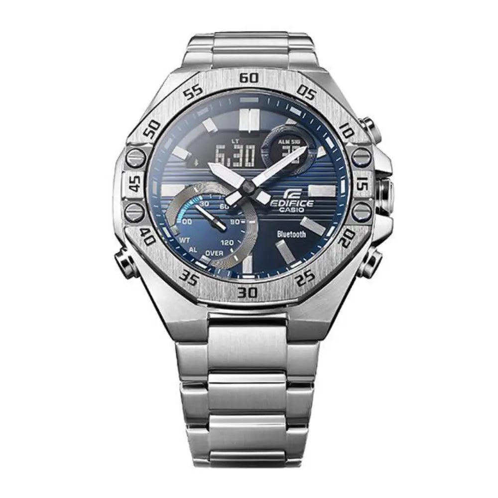 Edifice Smartphone Link ECB-10D-2ADF Blue Dial Stainless Steel Men's Watch