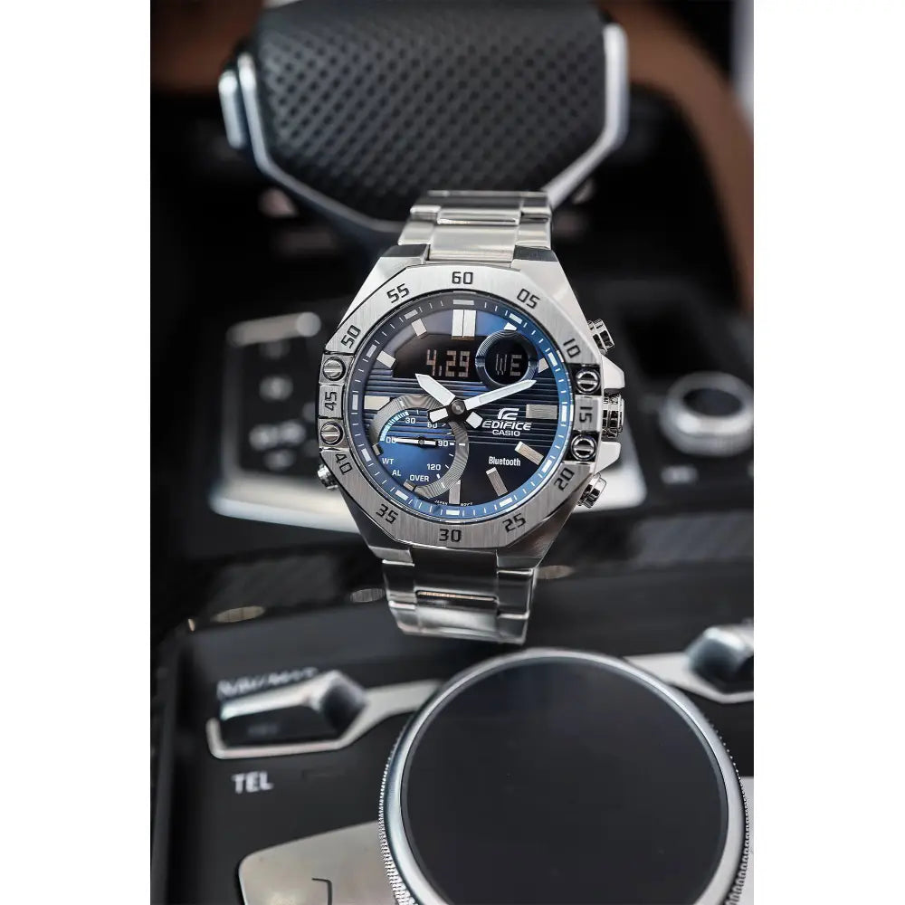 Edifice Smartphone Link ECB-10D-2ADF Blue Dial Stainless Steel Men's Watch