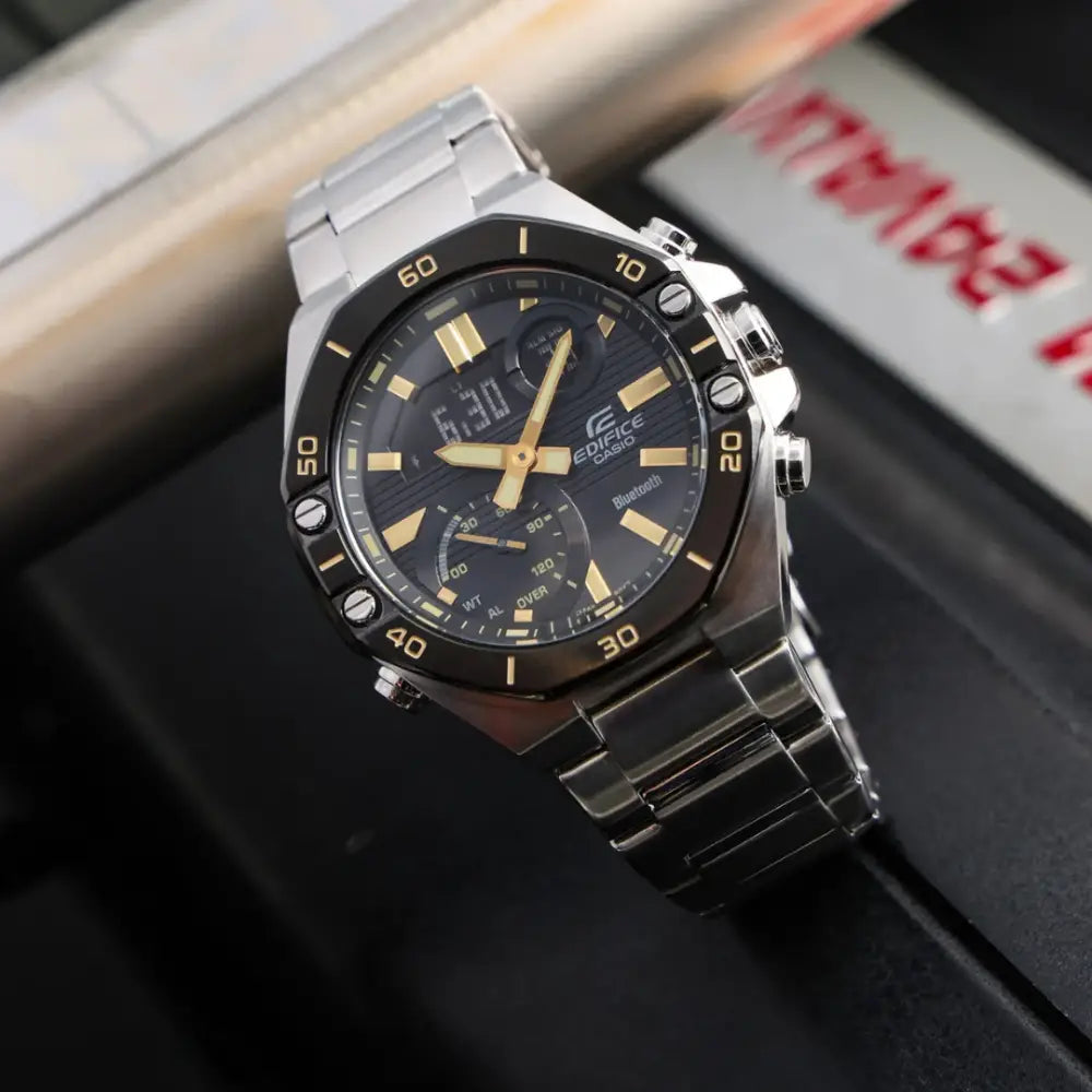 Edifice Smartphone Link ECB-10DB-1A9DF Black Dial Stainless Steel Men's Watch