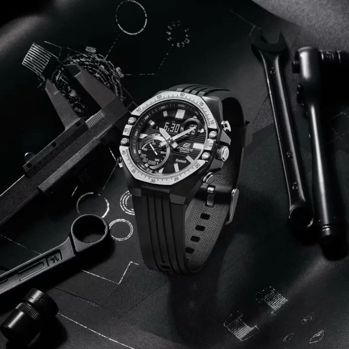 Edifice Smartphone Link ECB-10TP-1ADF Black Dial Stainless Steel Men's Watch