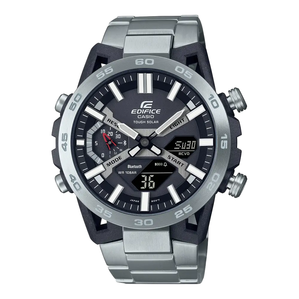 Edifice Smartphone Link ECB-2000D-1ADF Black Dial Stainless Steel Men's Watch