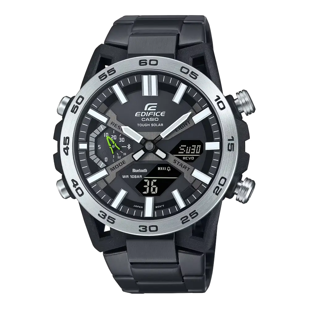 Edifice Smartphone Link Sospensione ECB-2000DD-1ADF Black Dial Stainless Steel Men's Watch