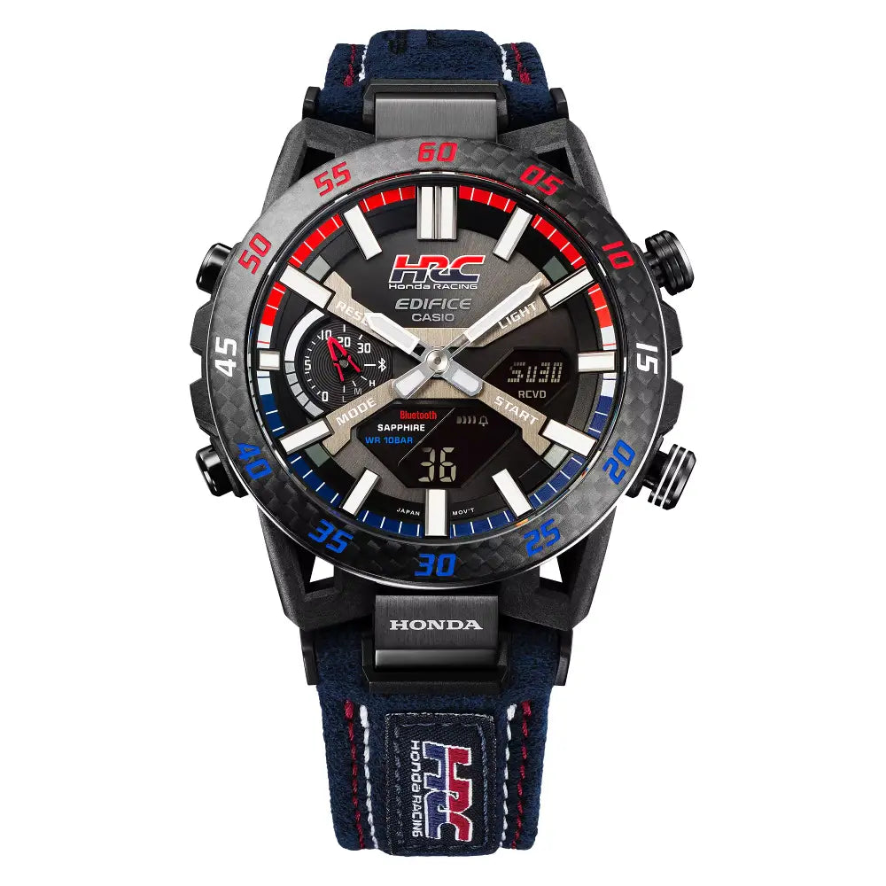 Edifice Sospensione Honda Racing Collab ECB-2000HR-1ADR Black Dial Stainless Steel Men's Watch