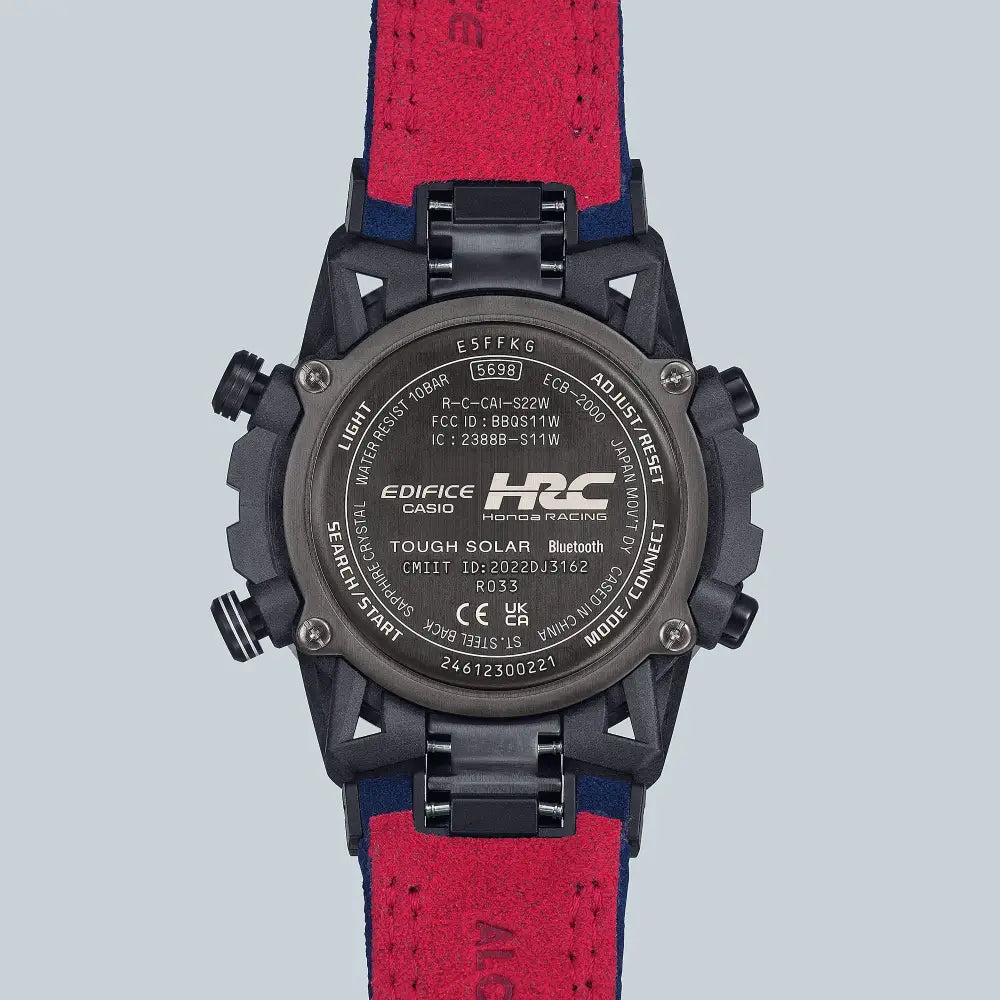 Edifice Sospensione Honda Racing Collab ECB-2000HR-1ADR Black Dial Stainless Steel Men's Watch