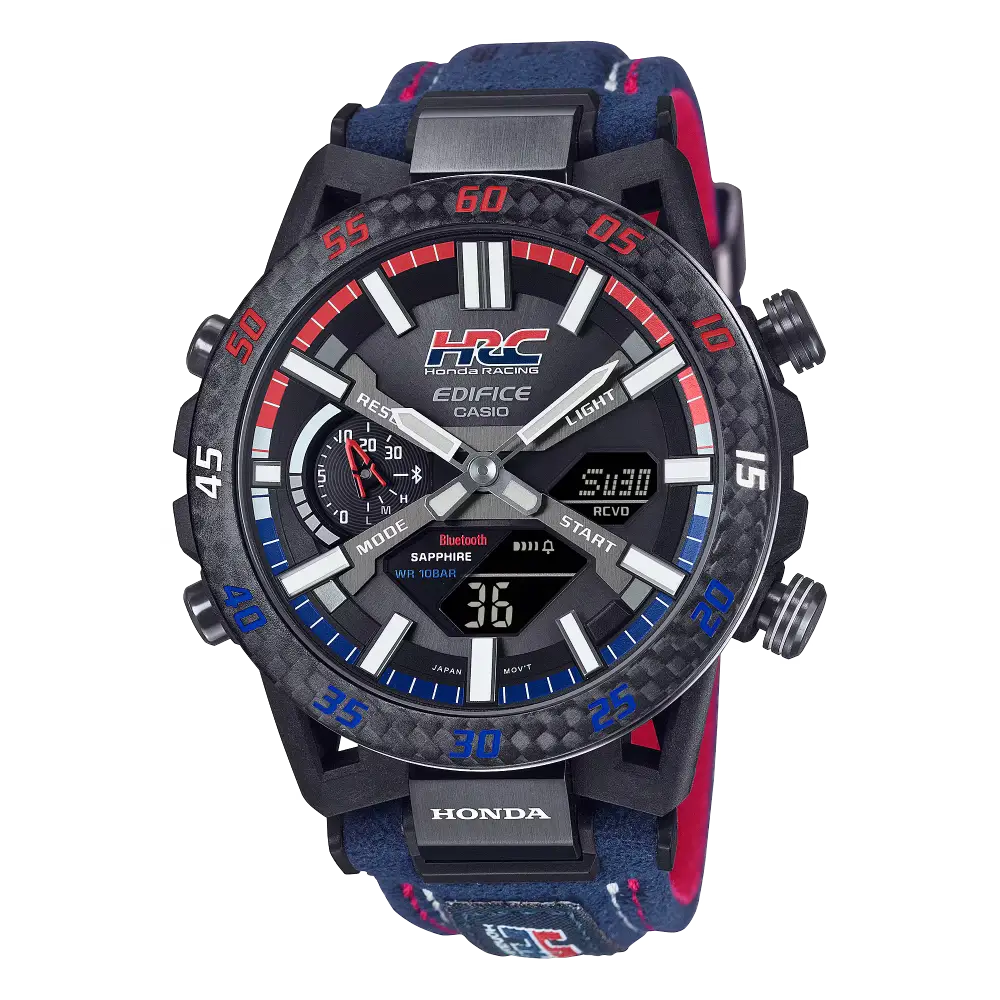 Edifice Sospensione Honda Racing Collab ECB-2000HR-1ADR Black Dial Stainless Steel Men's Watch