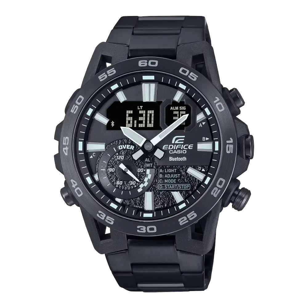 Edifice Smartphone Link ECB-40BK-1A Black Dial Stainless Steel Men's Watch
