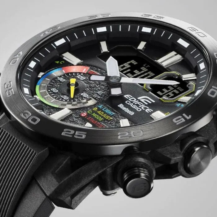 Edifice Smartphone Link ECB-40MP-1ADF Black Dial Stainless Steel Men's Watch