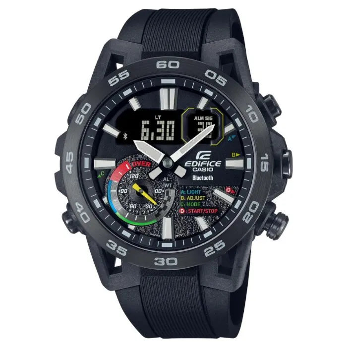 Edifice Smartphone Link ECB-40MP-1ADF Black Dial Stainless Steel Men's Watch
