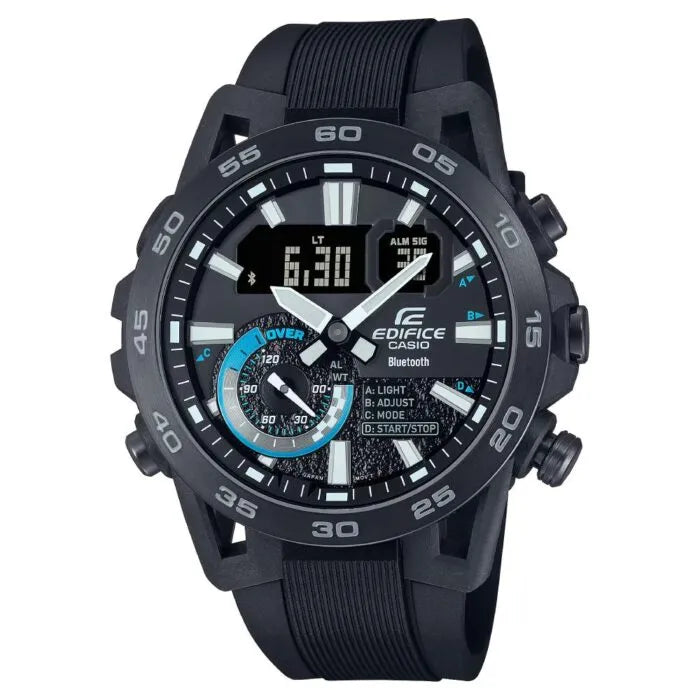 Casio Edifice Smartphone Link ECB-40PB-1ADF Black Dial 48mm Stainless Steel Men's Watch