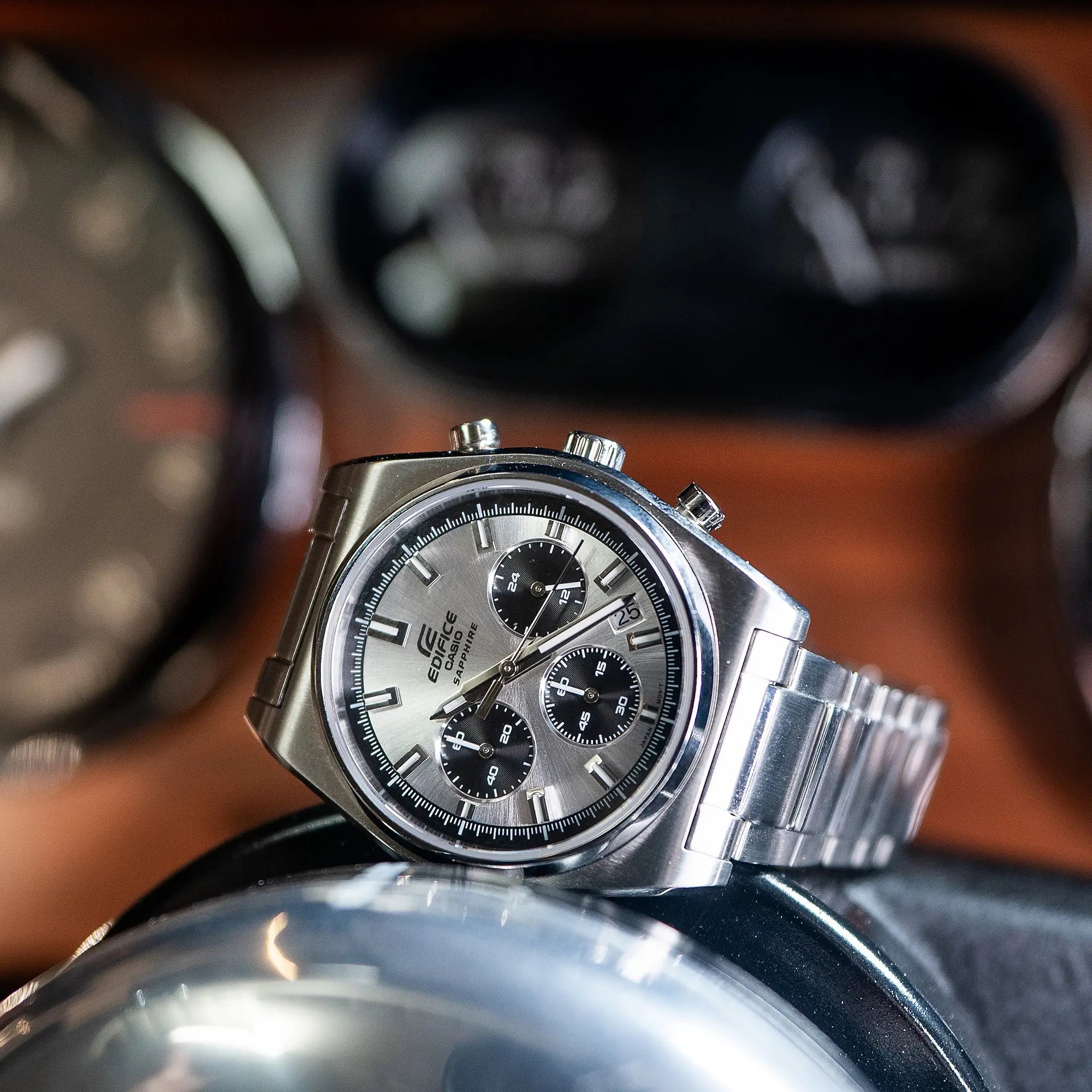 Edifice Standard Chronograph EFB-730D-7AVUDF Silver Dial Stainless Steel Men's Watch