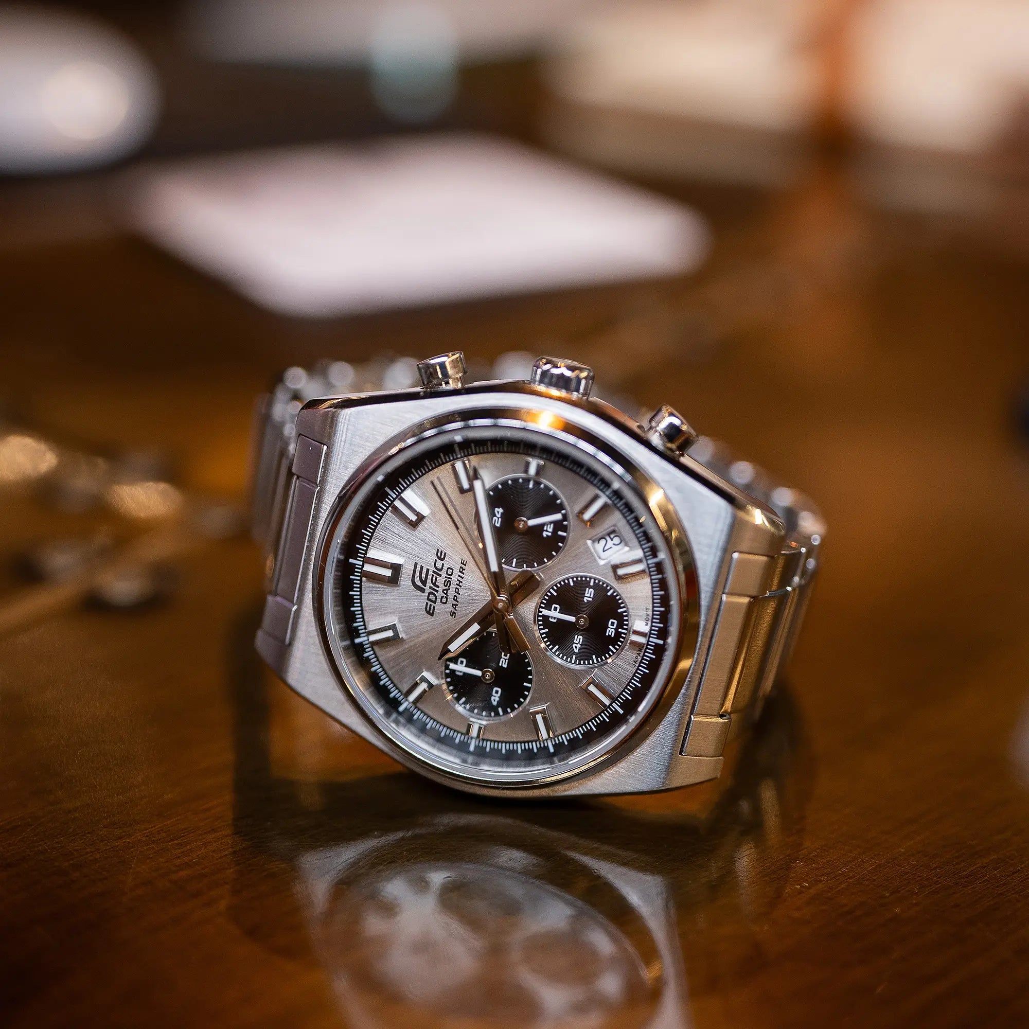 Edifice Standard Chronograph EFB-730D-7AVUDF Silver Dial Stainless Steel Men's Watch