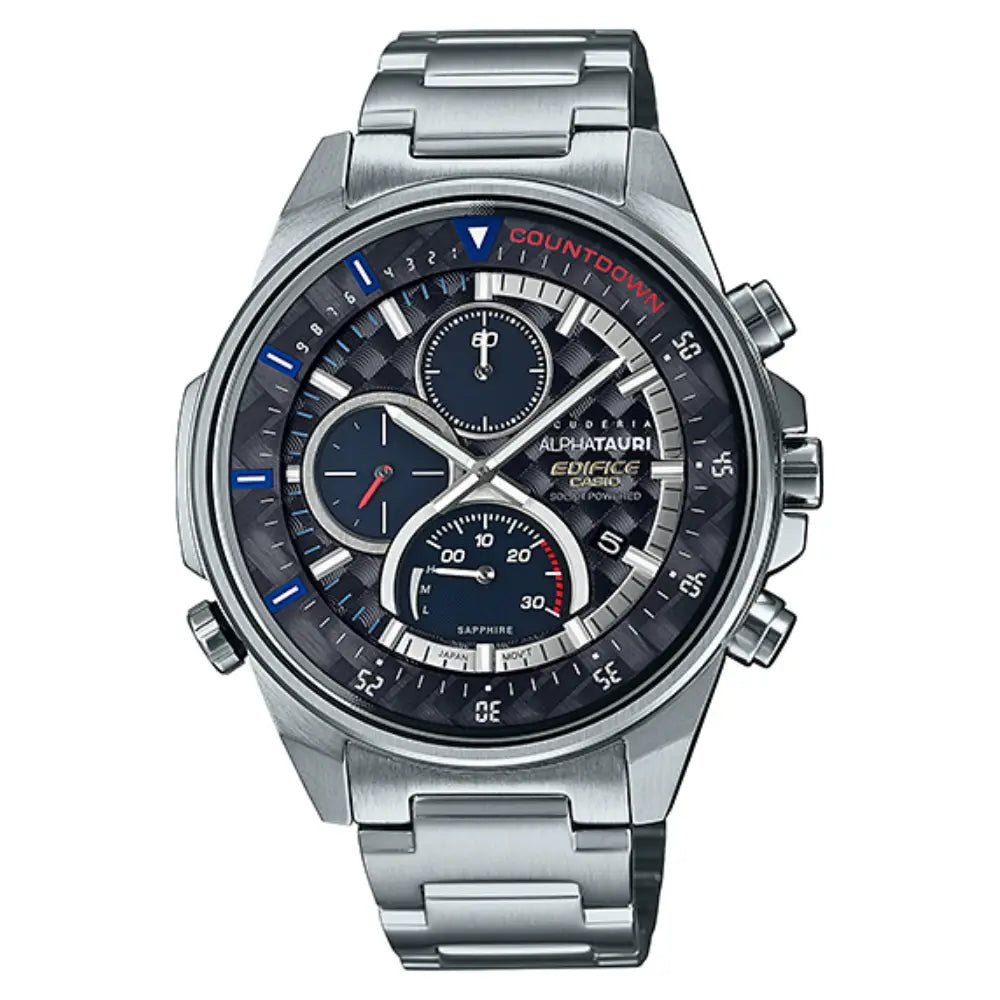 Edifice Alpha Tauri Collaboration Chronograph EFS-S590AT-1ADR Black Dial Stainless Steel Men's Watch