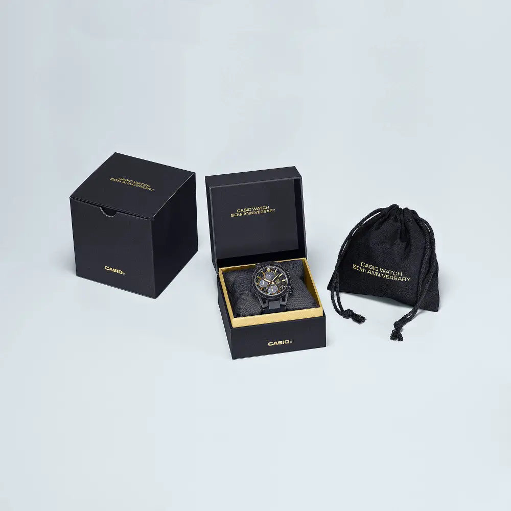 Casio Edifice Sospensione 50th Anniversary EFS-S640ZE-1ADR Black Dial Stainless Steel Men's Watch