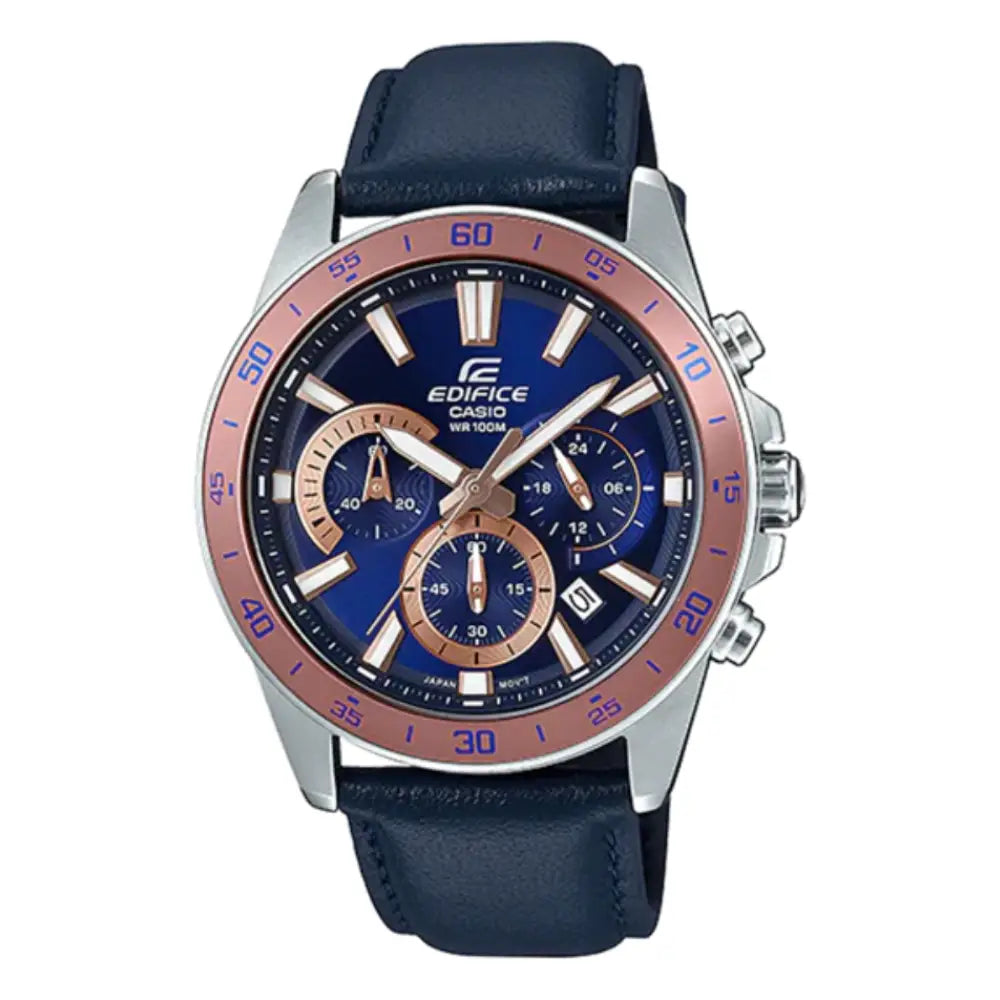 Edifice EFV-570L-2BVUDF Blue Dial Leather Band Men's Watch