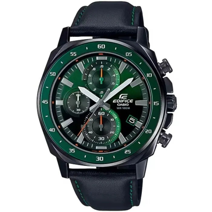 Edifice Standard Chronograph EFV-600CL-3AVUDF Green Dial Stainless Steel Men's Watch