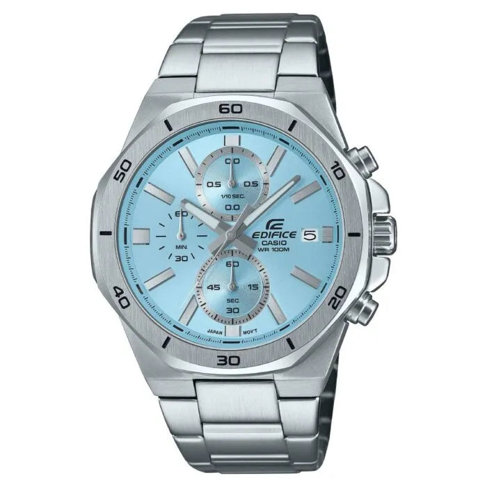 Casio Edifice Standard Chronograph EFV-640D-2BVUDF Blue Dial 44.3mm Stainless Steel Men's Watch