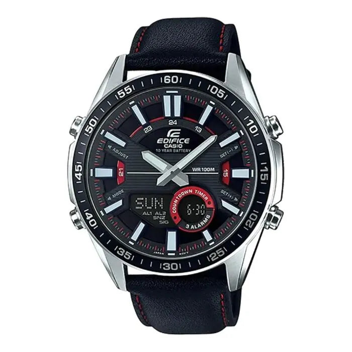 Casio Edifice Standard Chronograph EFV-C100L-1AVDF Black Dial Stainless Steel Men's Watch