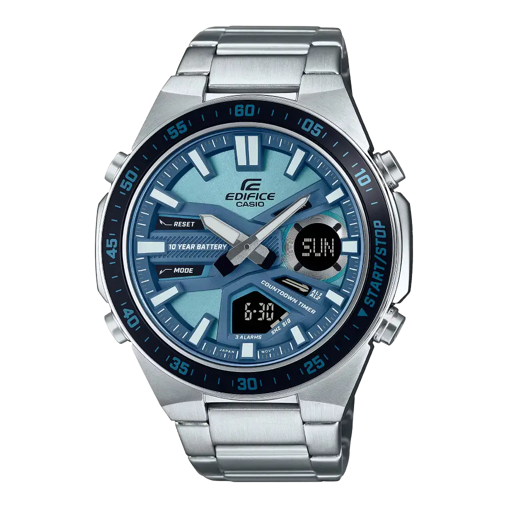 Edifice Standard Chronograph EFV-C110D-2BDF Blue Dial Stainless Steel Men's Watch