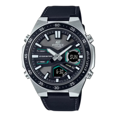 Casio Edifice EFV-C110L-1AVDF Black Dial Leather Band Men's Watch