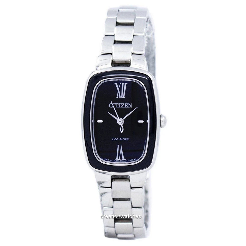 Citizen Eco-Drive EM0007-51E Elegance Black Dial 26mm Stainless Steel Women's Watch