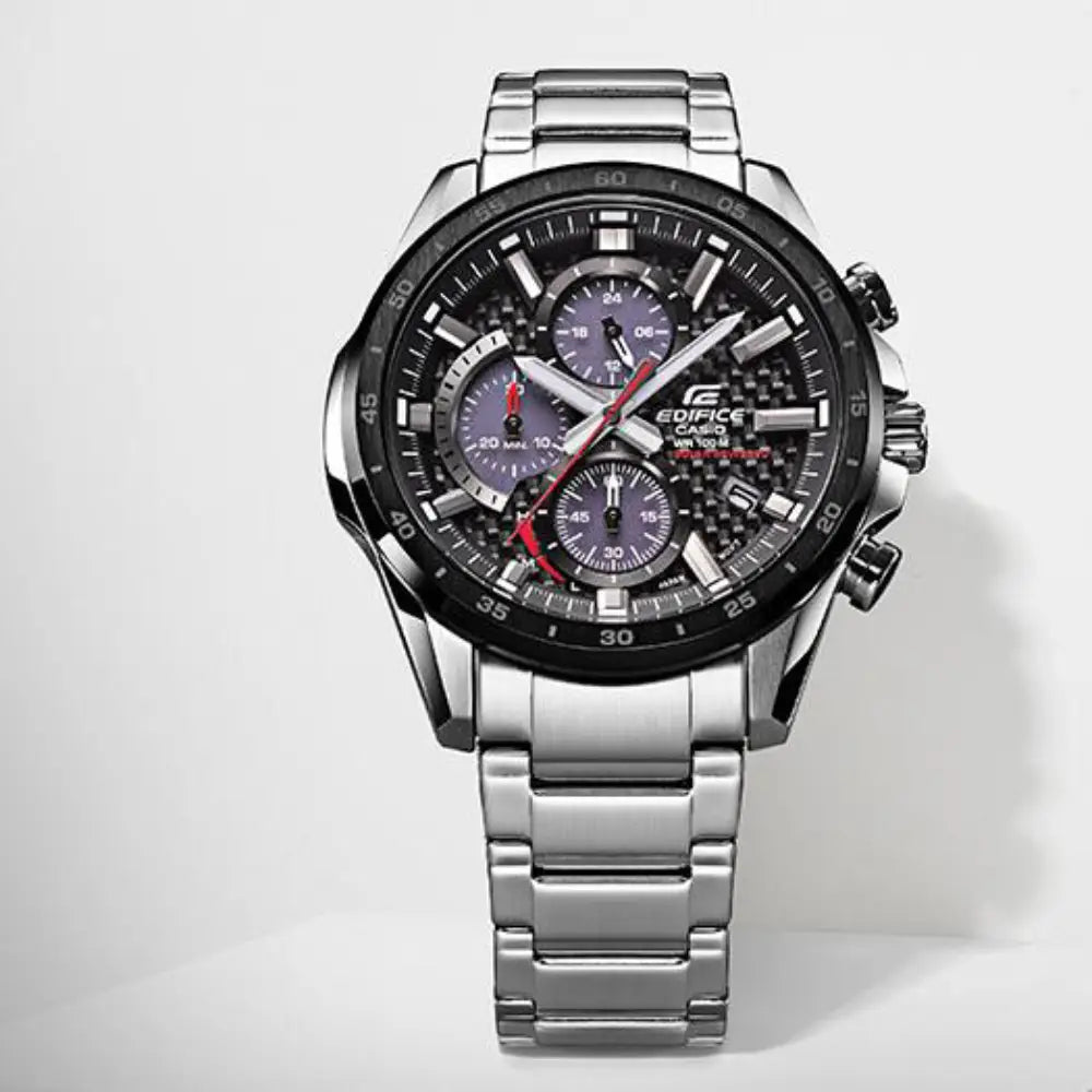 Edifice Standard Chronograph EQS-900DB-1AVUDF Black Dial Stainless Steel Men's Watch