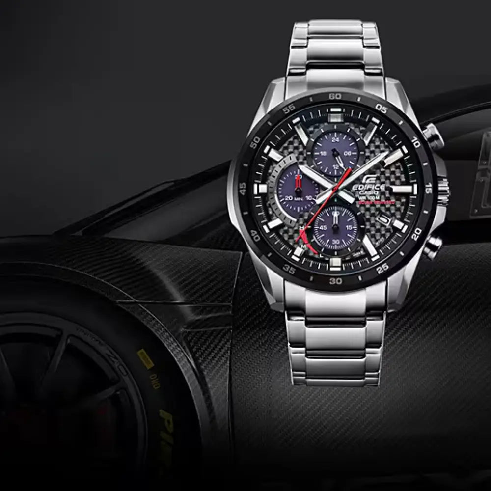 Edifice Standard Chronograph EQS-900DB-1AVUDF Black Dial Stainless Steel Men's Watch