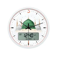 Al Fajr CR-23M Wall Clock Analog & Digital Display White