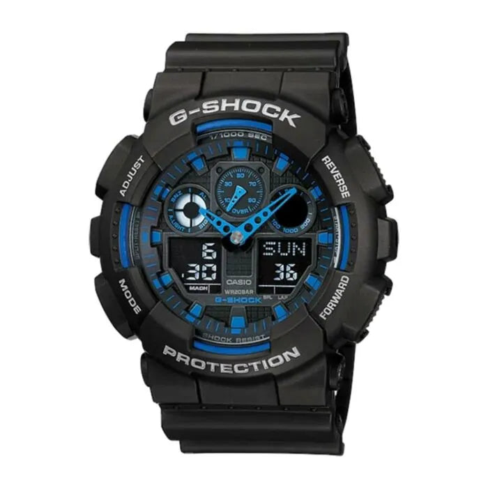 Casio G-Shock Casual GA-100-1A2DR Blue Dial Resin Men's Watch