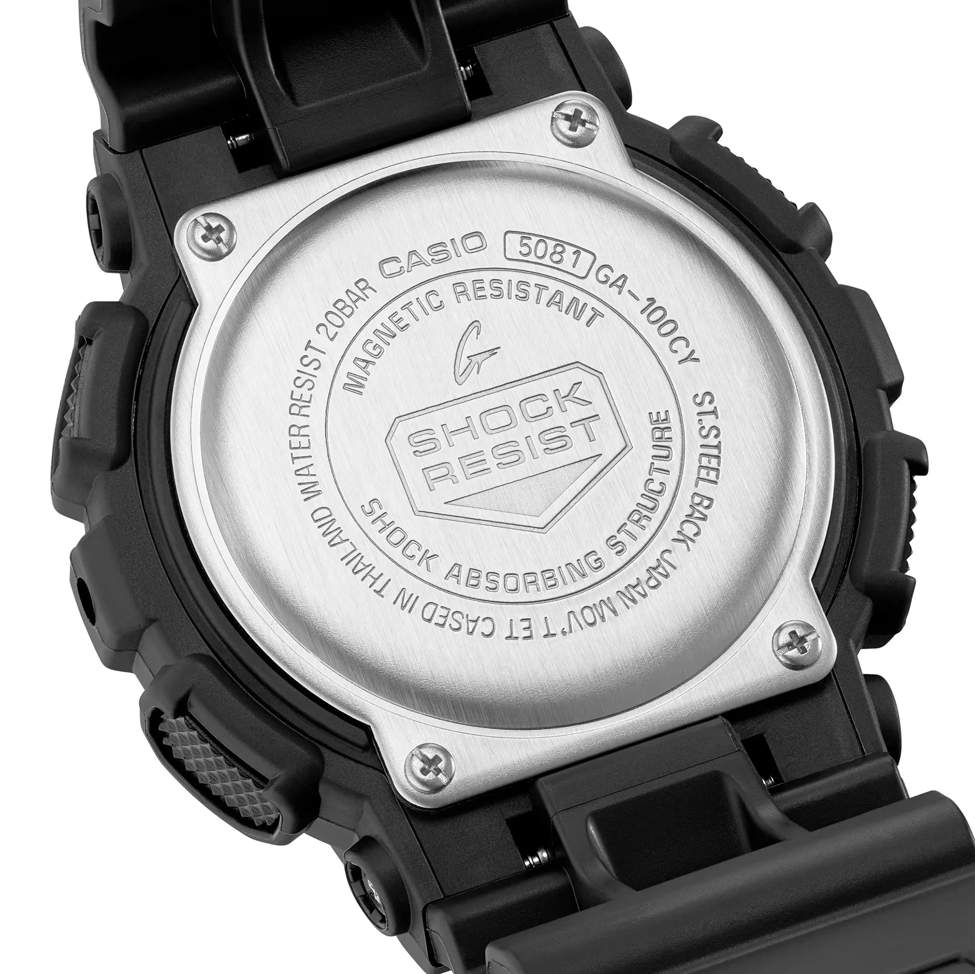 Casio G-Shock GA-100CY-1ADR Black Dial Resin Strap Men's Watch
