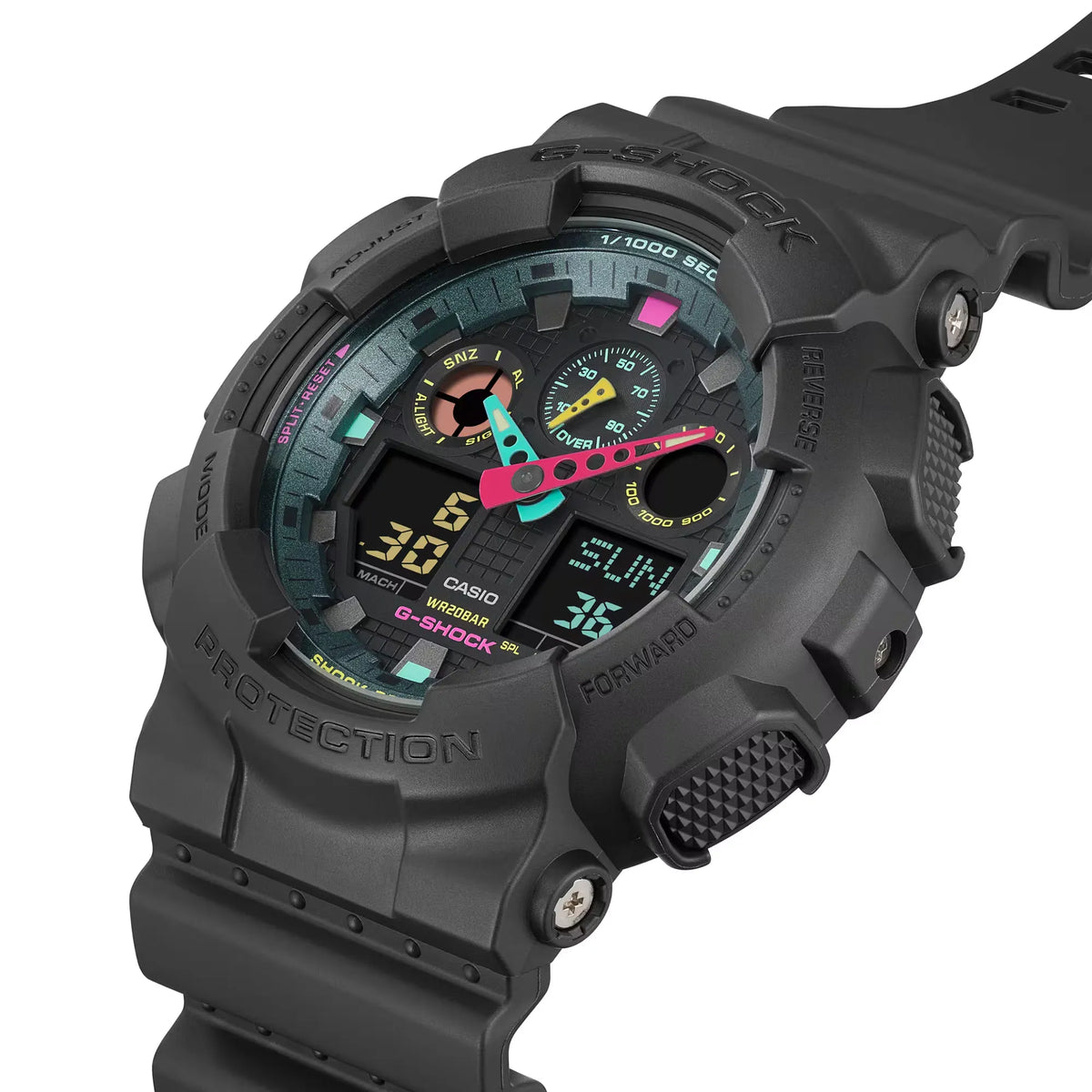 Casio G-Shock GA-100MF-1ADR Black Dial Resin Strap Men's Watch