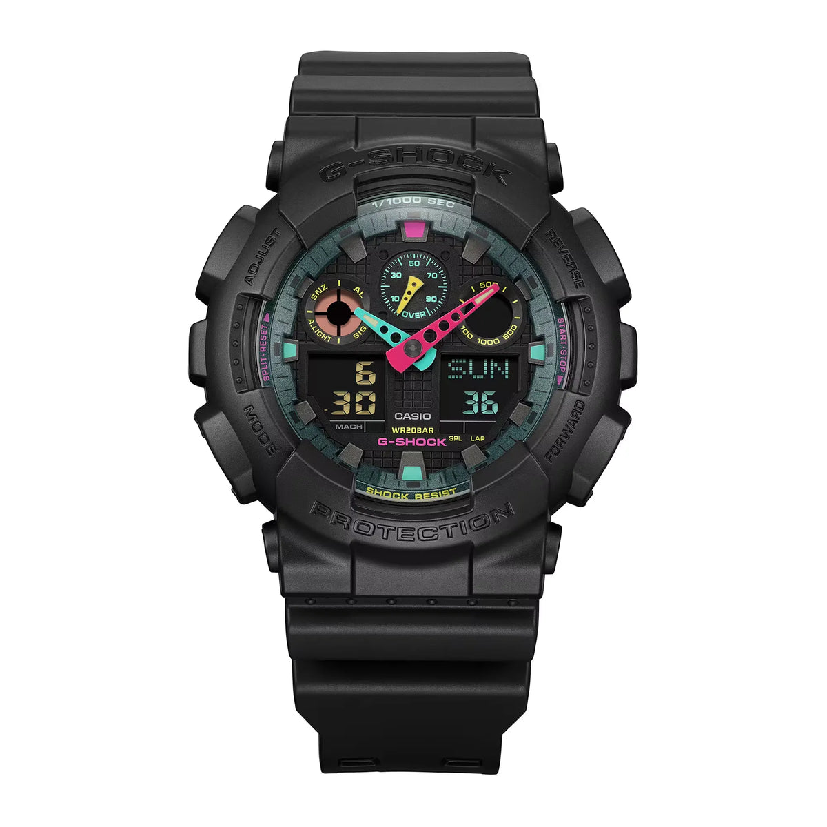 Casio G-Shock GA-100MF-1ADR Black Dial Resin Strap Men's Watch