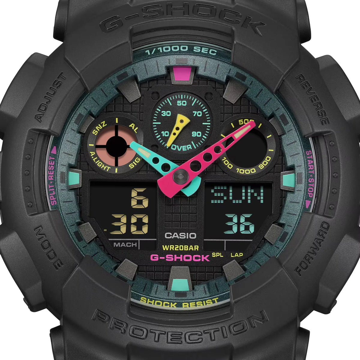 Casio G-Shock GA-100MF-1ADR Black Dial Resin Strap Men's Watch