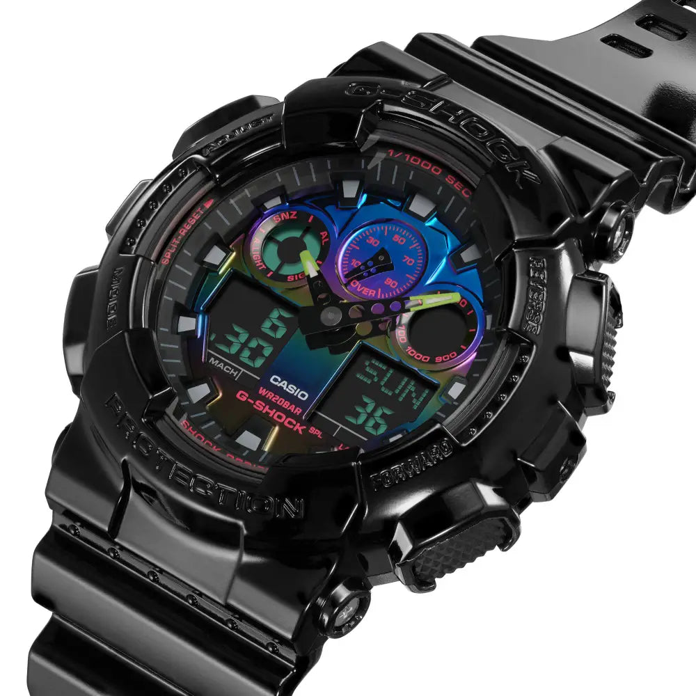G-Shock Casual GA-100RGB-1ADR Blue Dial Resin Men's Watch