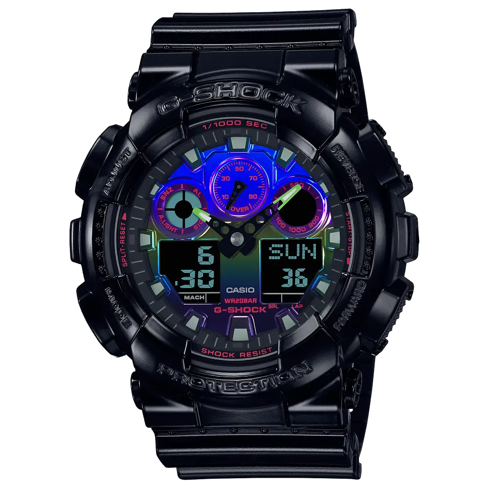 G-Shock Casual GA-100RGB-1ADR Blue Dial Resin Men's Watch