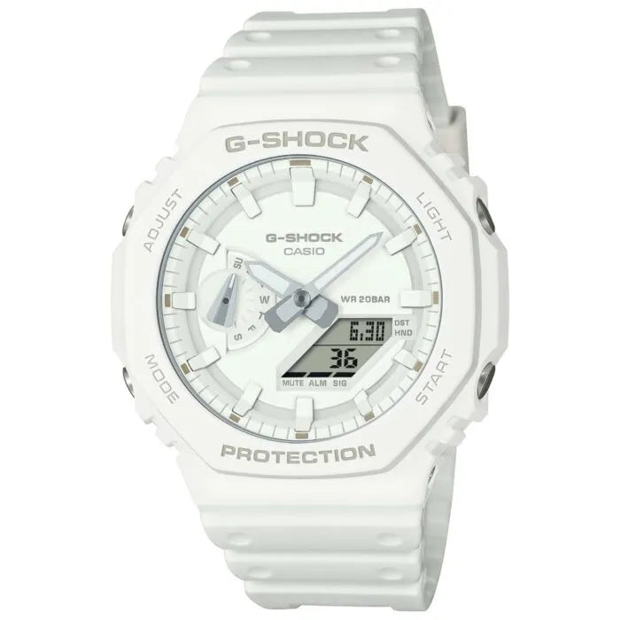 Casio G-Shock Analog Digital GA-2100-7A7DR White Dial Carbon Men's Watch
