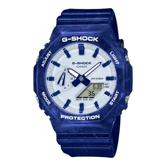 G-Shock Casual GA-2100BWP-2ADR White Dial Resin Men's Watch
