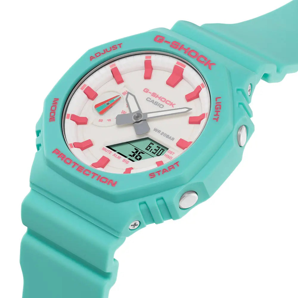 G-Shock Casual GA-2100RB-3ADR White Dial Resin Men's Watch