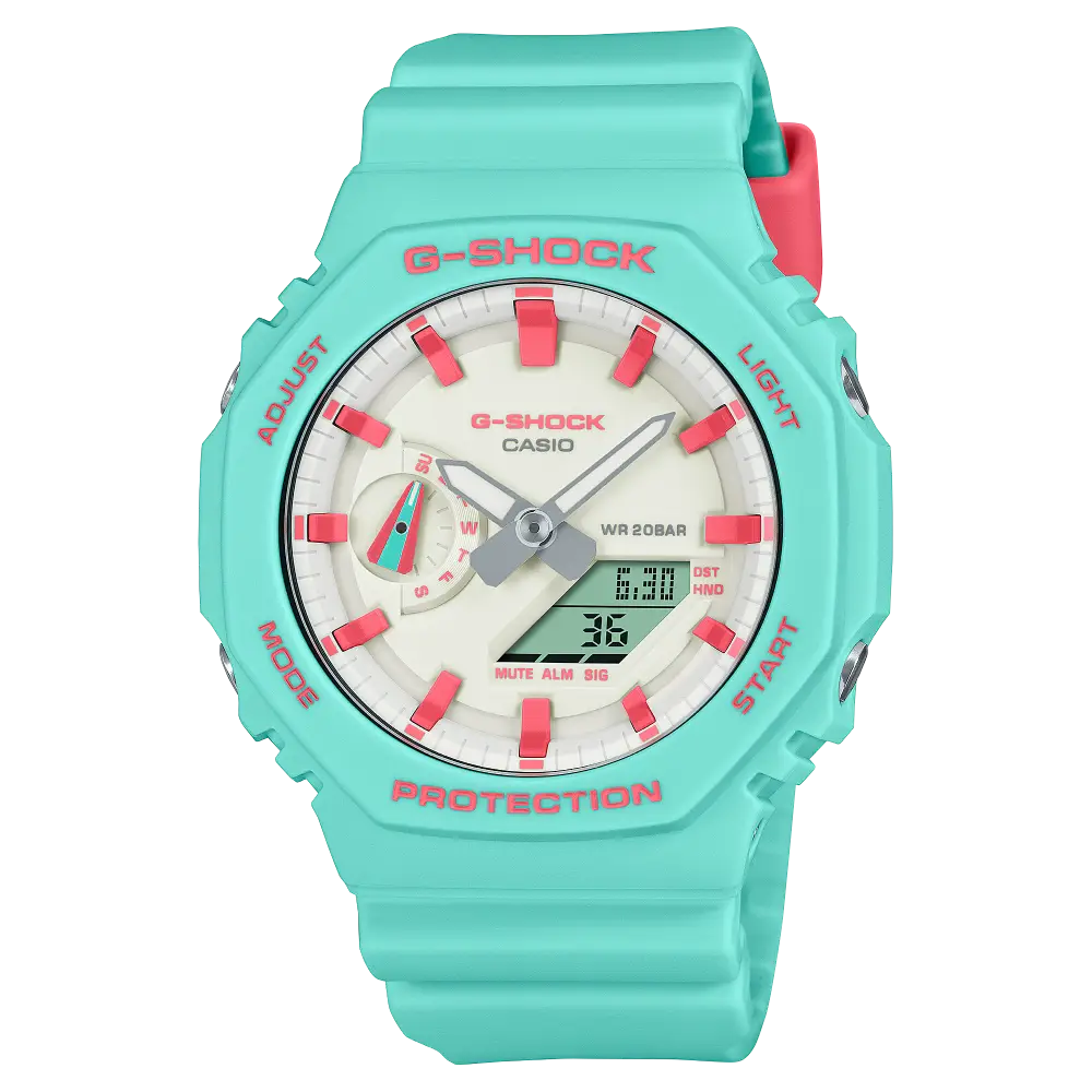 G-Shock Casual GA-2100RB-3ADR White Dial Resin Men's Watch