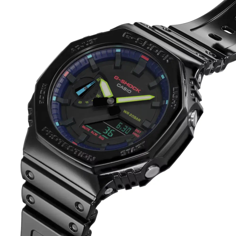 G-Shock Virtual Rainbow RGB GA-2100RGB-1ADR Black Dial Resin Men's Watch