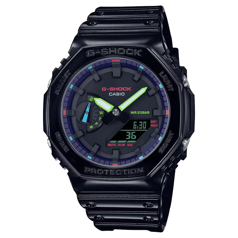 G-Shock Virtual Rainbow RGB GA-2100RGB-1ADR Black Dial Resin Men's Watch