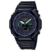Casio G-Shock Virtual Rainbow RGB GA-2100RGB-1ADR Black Dial Resin Men's Watch