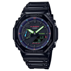 Casio G-Shock Virtual Rainbow RGB GA-2100RGB-1ADR Black Dial Resin Men's Watch