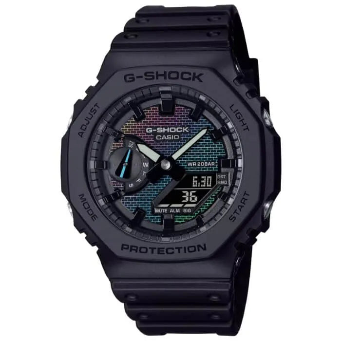 G-Shock Analog Digital GA-2100RW-1ADR Black Dial Resin Men's Watch