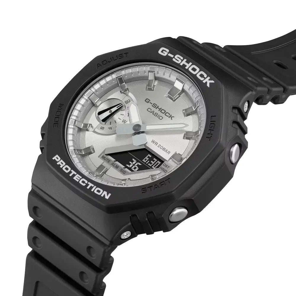 G-Shock Analog Digital GA-2100SB-1ADR Silver Dial Carbon Men's Watch