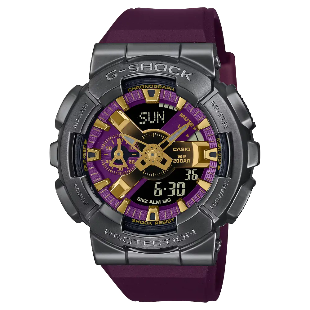 G-Shock Analog Digital GM-110CL-6ADR Purple Dial Stainless Steel Men's Watch