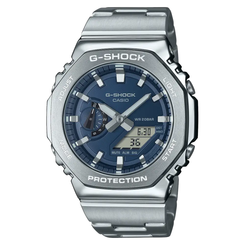 G-Shock G-Steel GM-2110D-2BDR Blue Dial Stainless Steel Men's Watch