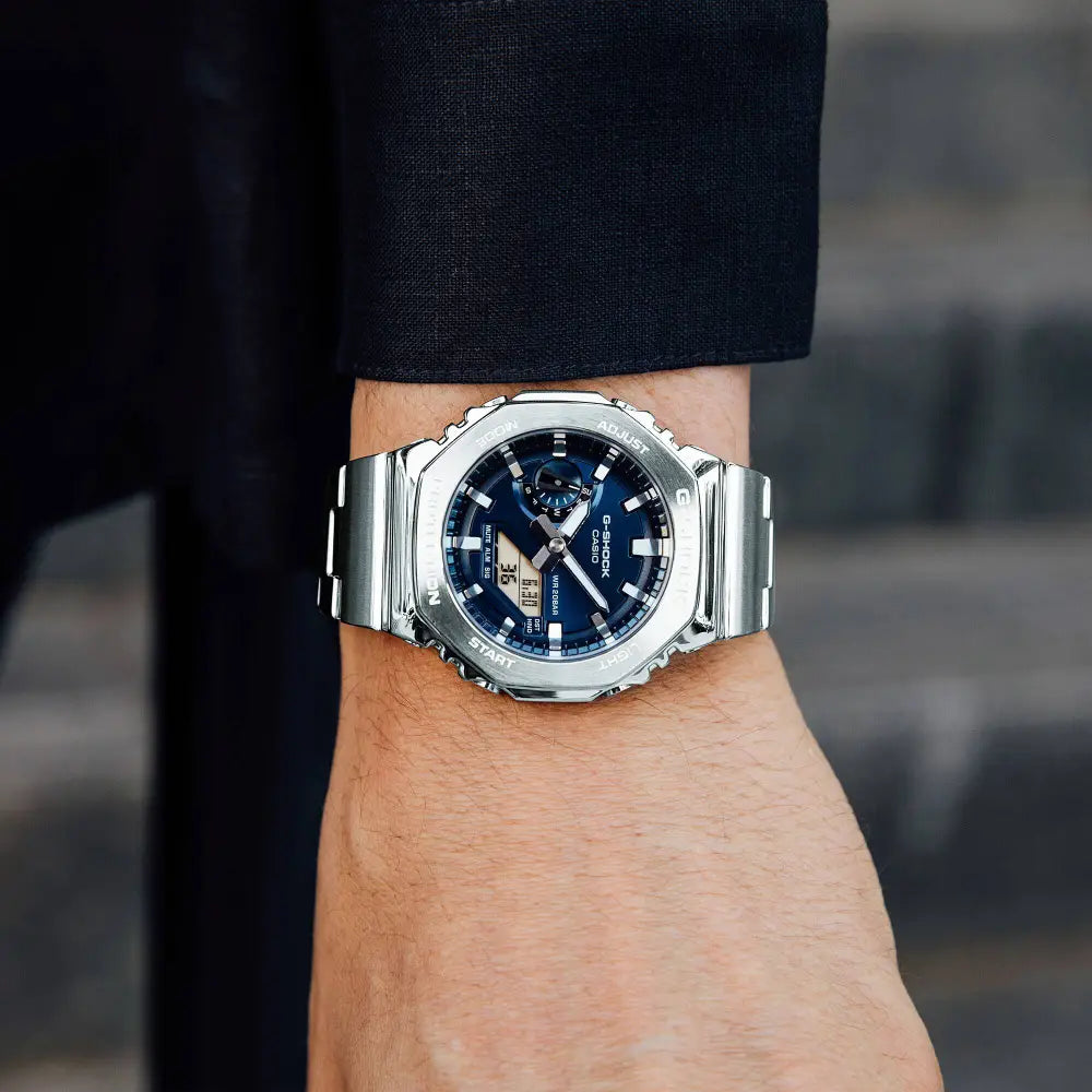 G-Shock G-Steel GM-2110D-2BDR Blue Dial Stainless Steel Men's Watch