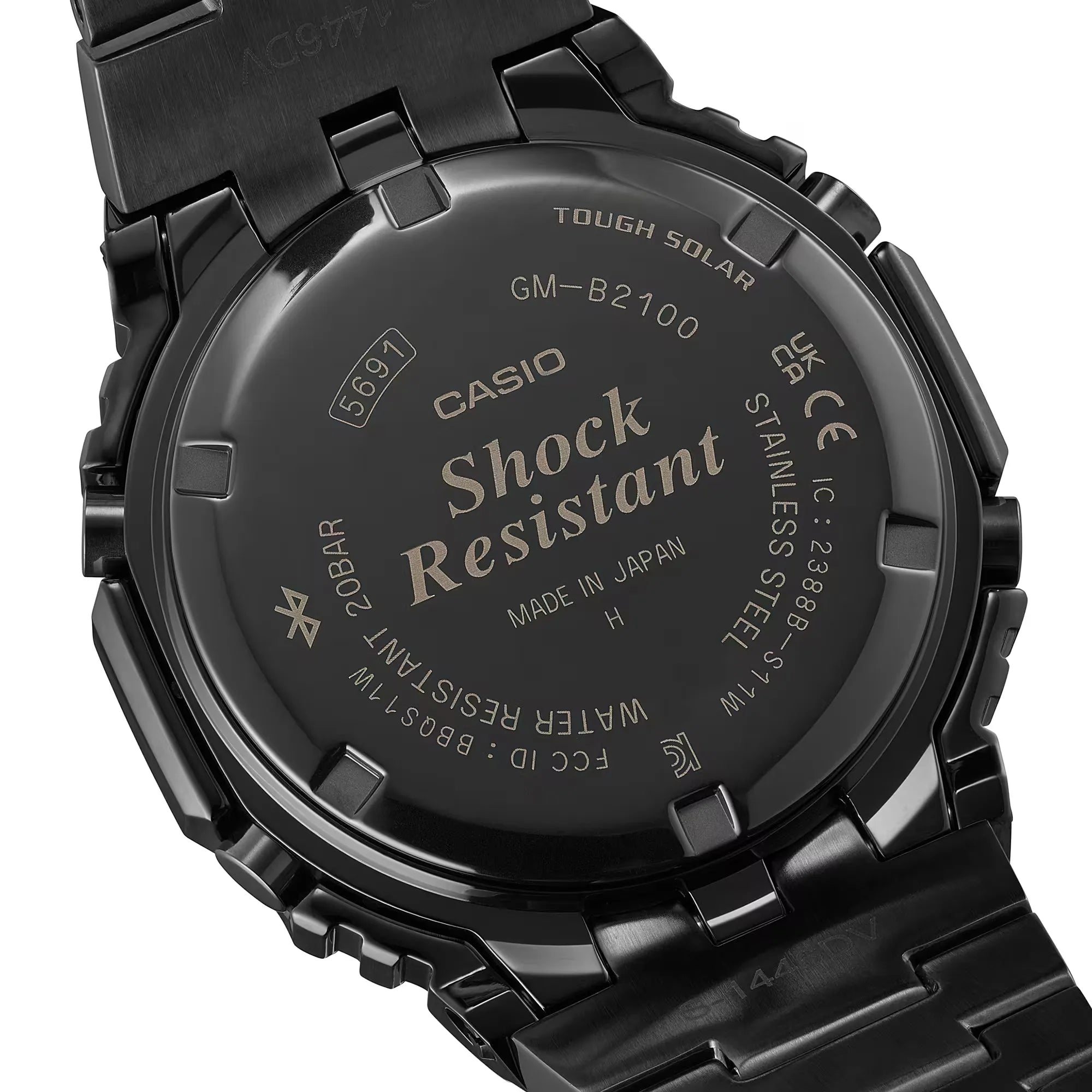 Casio G-Shock Analog-Digital GM-B2100BPC-1ADR CasiOak Bluetooth & Gradation Dial Black Stainless Steel Men's Watch